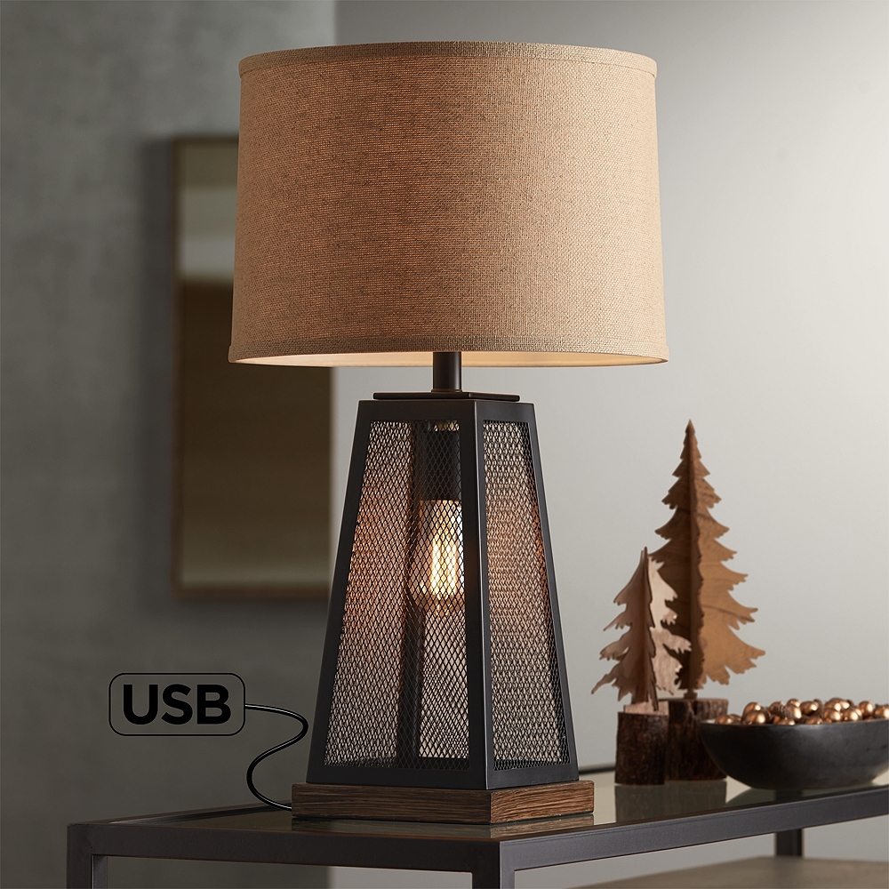 Barris Metal USB Table Lamp with LED Night Light - Style # 46C76 - Image 1