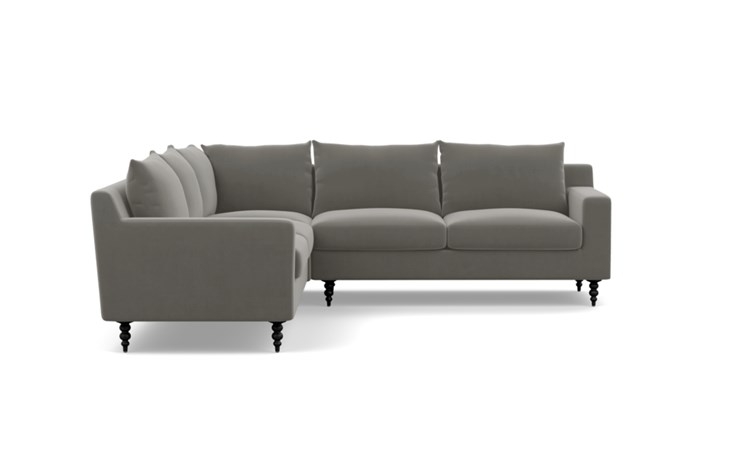 Sloan Corner Sectional with Greige Fabric and Matte Black legs - Image 1