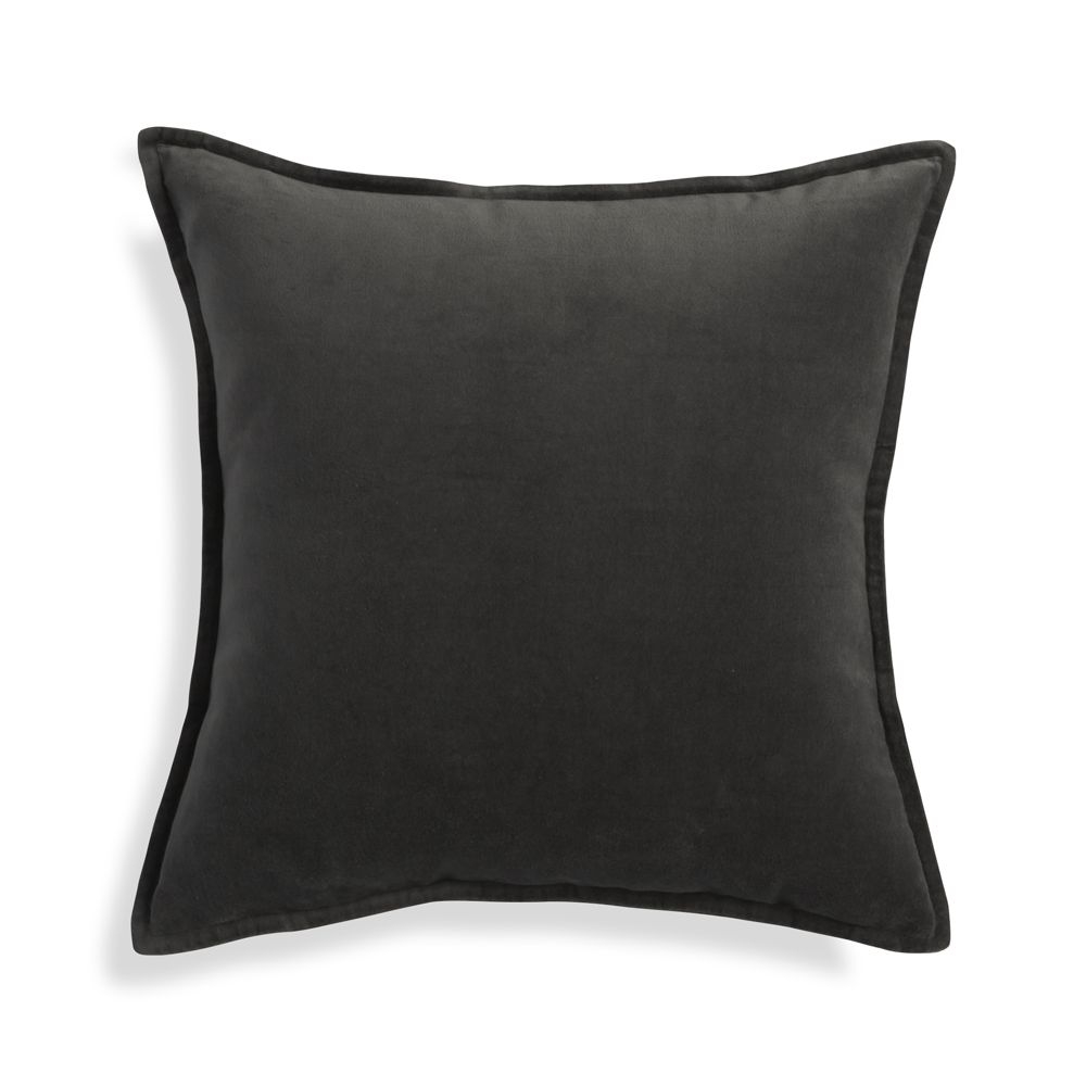 Brenner Grey Velvet Pillow Cover 20" - Image 0