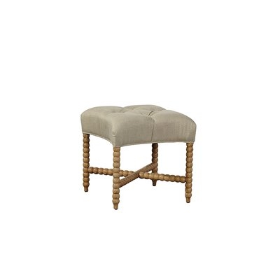 Tufted Linen Accent Stool - Image 0