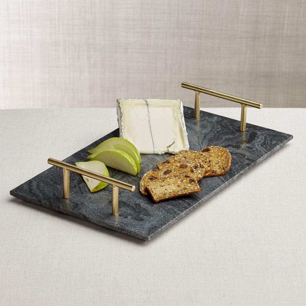 Hayes Marble Serving Board with Handles - Image 0