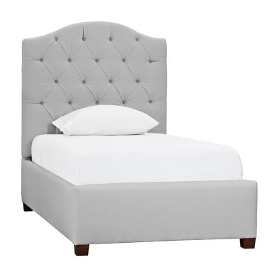 Eliza Tufted Complete Bed, Twin,Washed Linen Cotton, White - Image 1