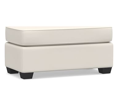 SoMa Fremont Roll Arm Upholstered Ottoman, Polyester Wrapped Cushions, Performance Twill Warm White - Image 0