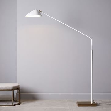 Curvilinear Mid-Century Overarching Floor Lamp - White - Image 0