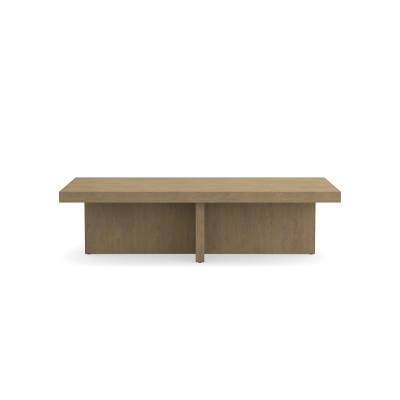 Oak Plank Rectangular Coffee Table, 63", Weathered Oak, Brown - Image 0