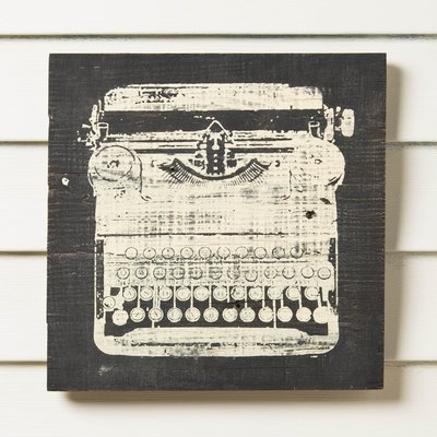 'Typewriter' Reclaimed Wood Wall Art - Image 0