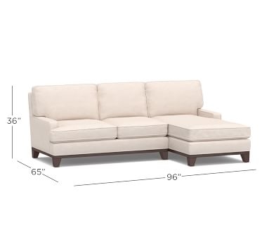 Seabury Upholstered Right Arm Sofa with Chaise Sectional, Down Blend Wrapped Cushions, Belgian Linen Light Gray - Image 2