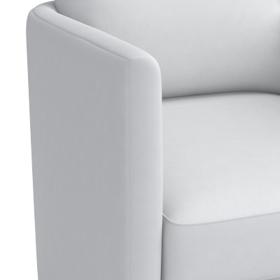 Naples Swivel Chair, Chunky Linen, White - Image 3