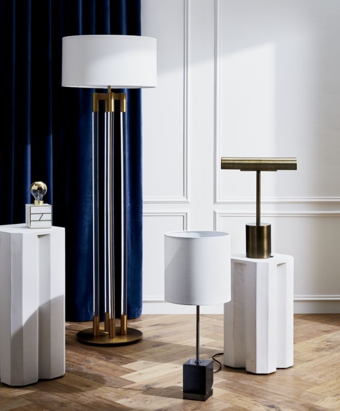 Column Acrylic Floor Lamp with Brass - Image 2