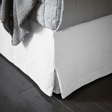 Belgian Linen Bedskirt, Full, White - Image 2