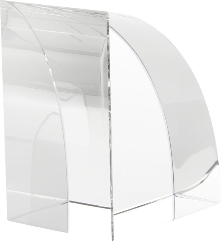 Modern Curved Crystal Glass Bookend - Image 3