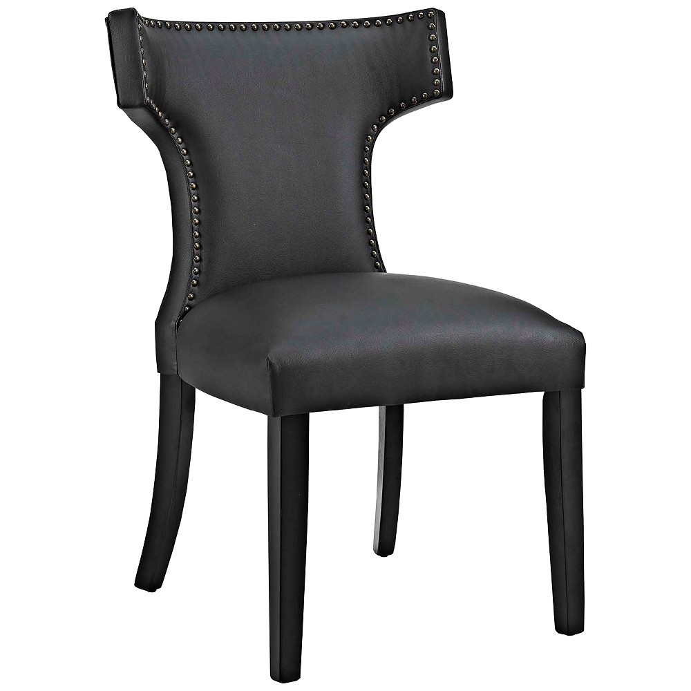 Curve Black Vinyl Dining Chair - Style # 33T41 - Image 0