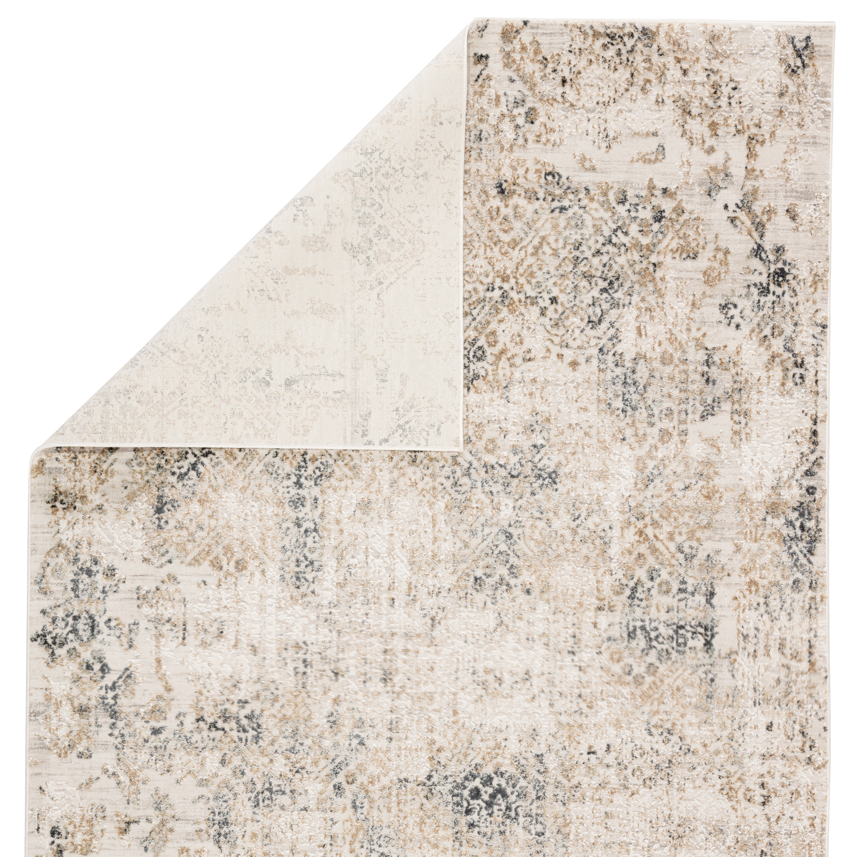 Basilica Geometric Ivory/ Gray Runner Rug (2'6"X8') - Image 1