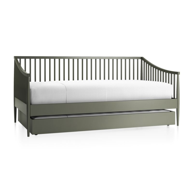 Hampshire Olive Green Spindle Wood Kids Daybed - Image 2