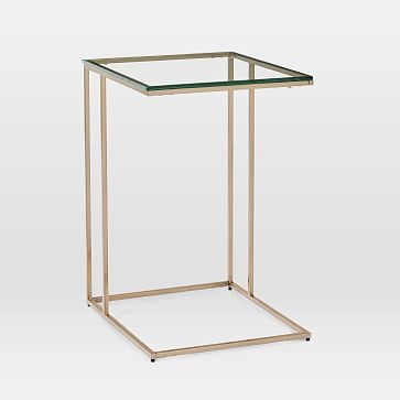 Streamline C-Side Table, Glass, Light Gold - Image 5