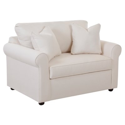 54'' Wide Tufted Cotton Convertible Chair - Image 0
