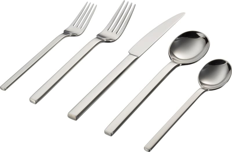 Tower 20-Piece Shiny Silver Flatware Set - Image 6
