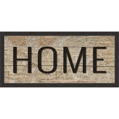 'Home Sign' Framed Textual Art on Canvas - Image 0