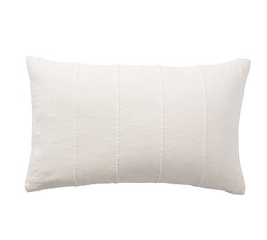 Mudcloth Flax Lumbar Pillow Cover, 16x26", Ivory - Image 0