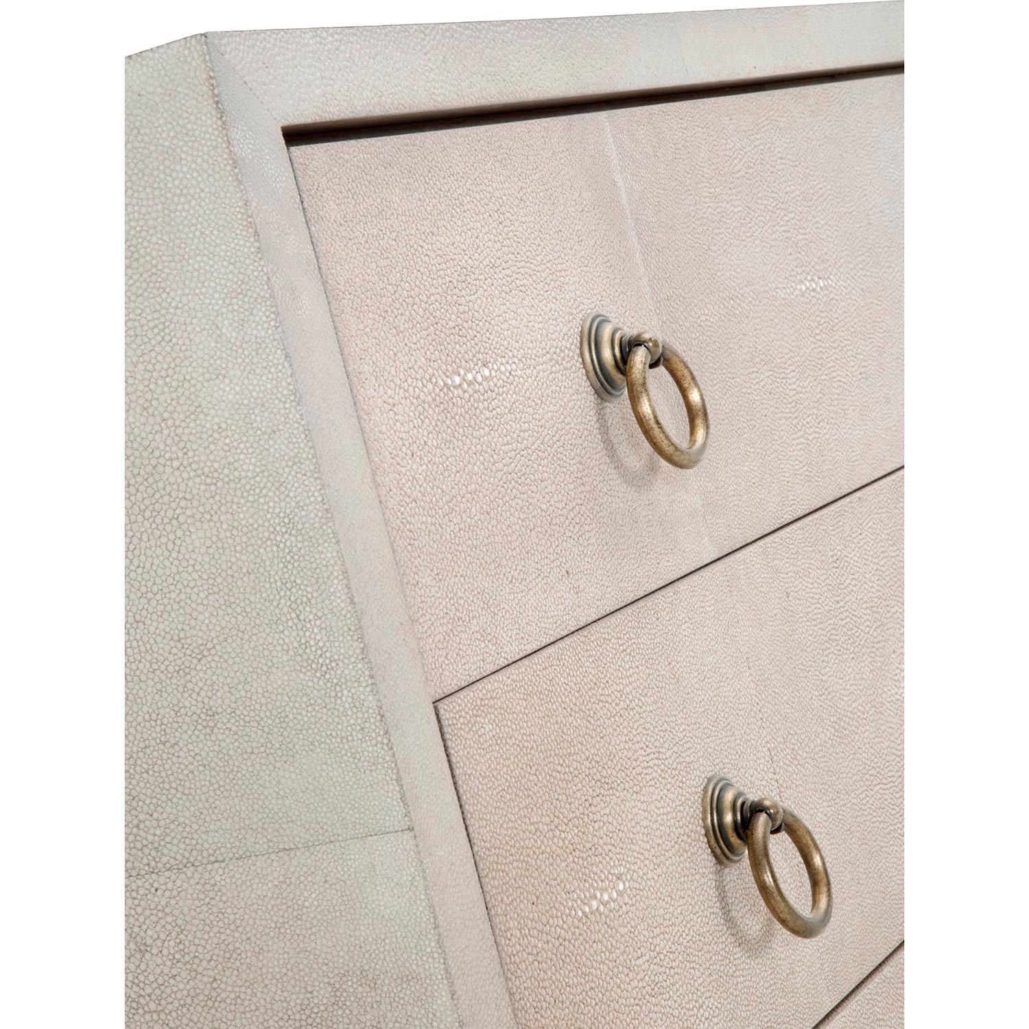 Simon Modern Classic 6-Drawer White Shagreen Bruhsed Gold Double Dresser - Image 2