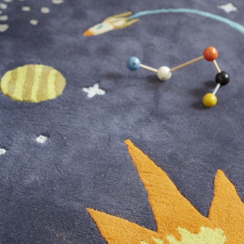 Dark Blue Outer Space Kids Rug 4x6 - Image 3