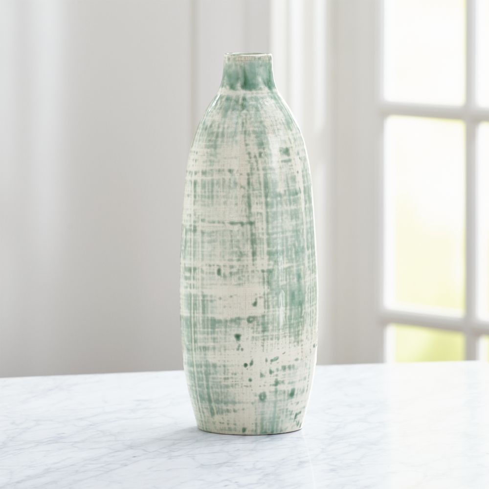 Celeste White and Aqua Vase - Image 0