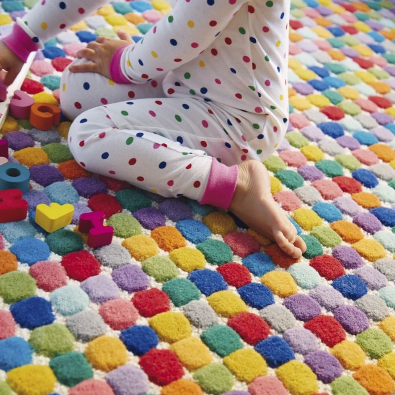 Hand-Tufted Rainbow Polka Dot Kids Colorful Rug 4x6 - Image 10
