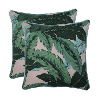 Rockmeade Swaying Palms Indoor/Outdoor Throw Pillow - Image 0