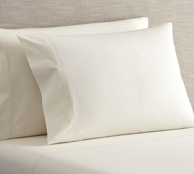 Classic 400-Thread-Count Organic Percale Sheet Set, Cal. King, White - Image 1