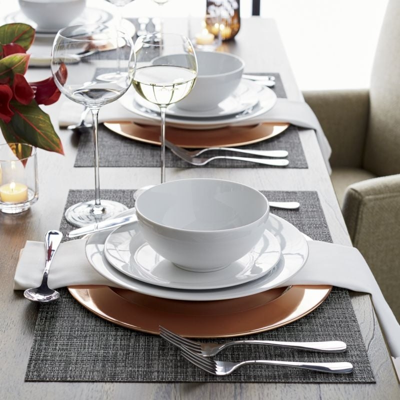 Chilewich ® Rectangular Crepe Grey Easy-Clean Vinyl Placemat - Image 5