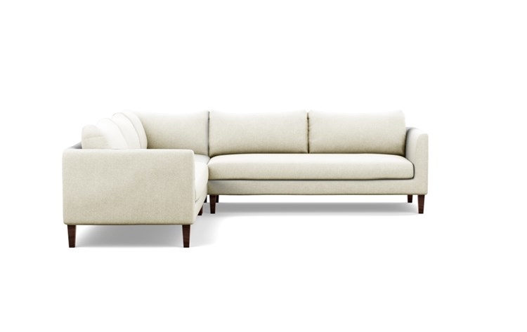 Owens Corner Sectional with White Vanilla Fabric and Oiled Walnut legs - Image 0