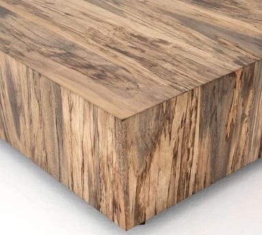 Terri 40" Cube Coffee Table, Spalted Primavera - Image 3