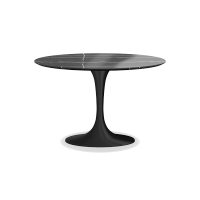 Tulip Pedestal Oval Dining Table, Aged Bronze, Wood - Image 4