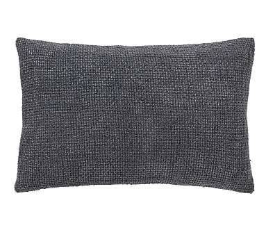 Dylan Textured Lumbar Pillow Cover, 16" x 26", Graphite - Image 0