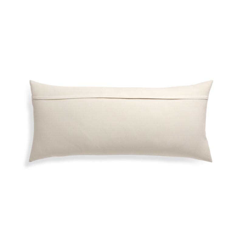 Amber Embroidered Lumbar Pillow with Feather-Down Insert 36"x16" - Image 2