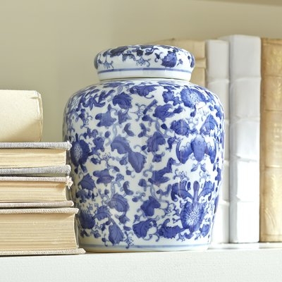 Chadwicks Blue/White Ceramic Jar - Image 1