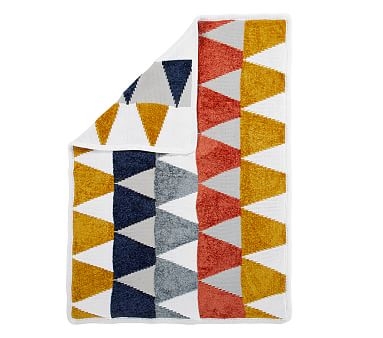 Chenille Triangles Baby Blanket, Stroller Blanket, Multi - Image 0