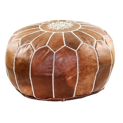 Fiore Leather Pouf - Image 1