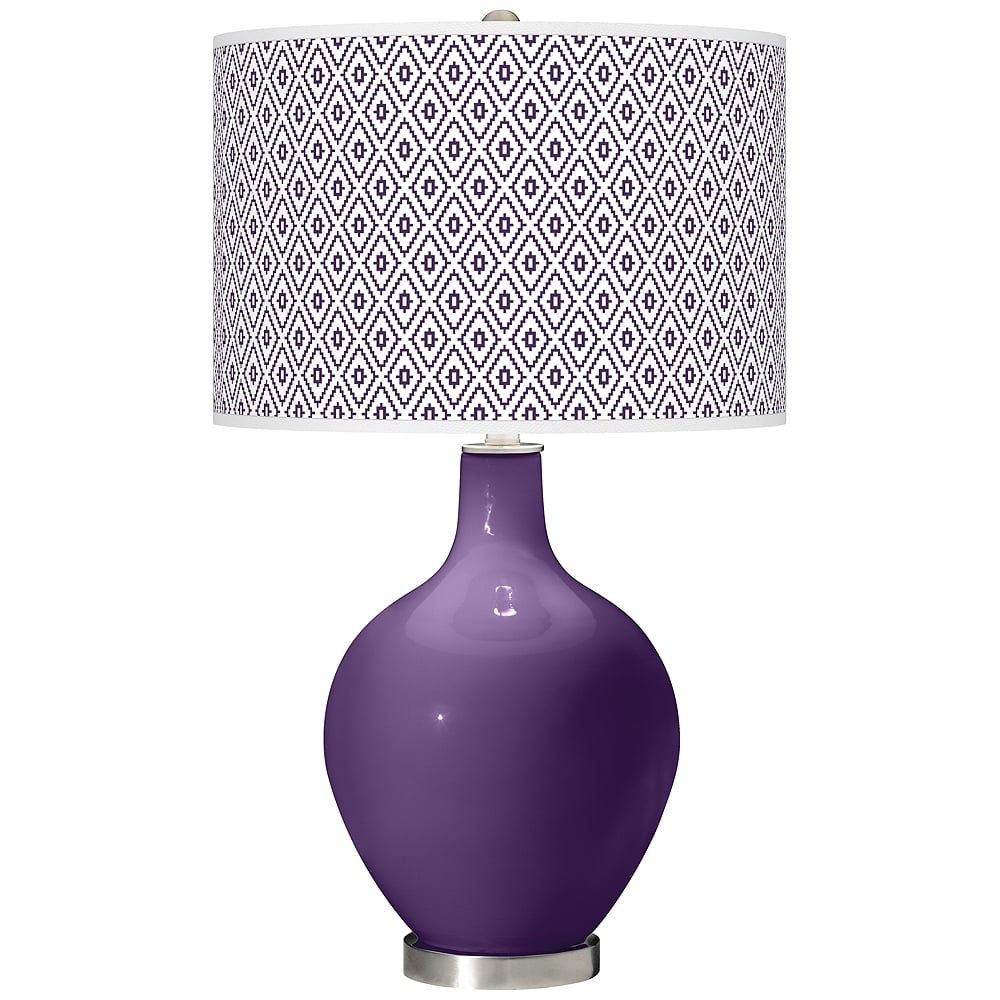 Color Plus Ovo 28 1/2" Diamonds Shade Acai Purple Table Lamp - Image 0