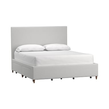 Beale Upholstered Storage Bed, Queen, Brushed Crossweave Light Gray - Image 0