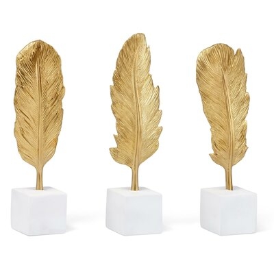 Maselli Golden Feather Statuaries - Set of 3 - Image 0