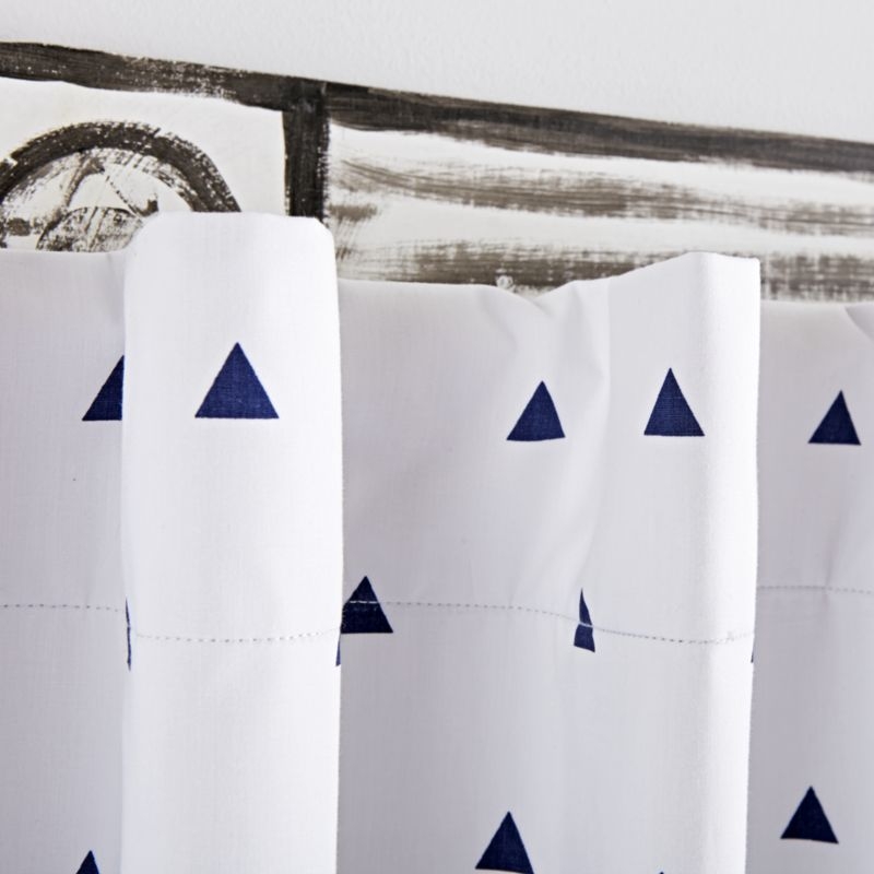 Little Prints Blue Triangle 63" Blackout Curtain - Image 5