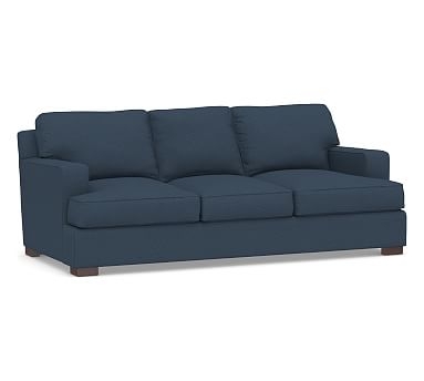Townsend Square Arm Upholstered Sofa 86", Polyester Wrapped Cushions, Brushed Crossweave Navy - Image 2