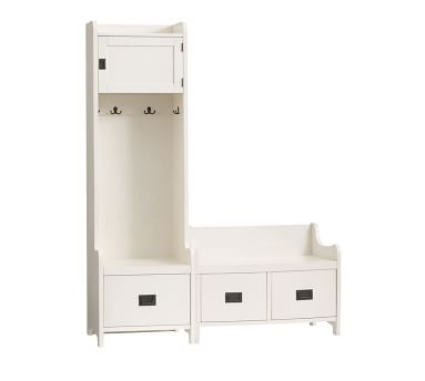Wade 2-Piece Set, Tower with Small Bench, Almond White - Image 2