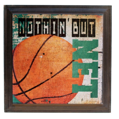 Wood Basketball Sign Graphic Art - Image 0