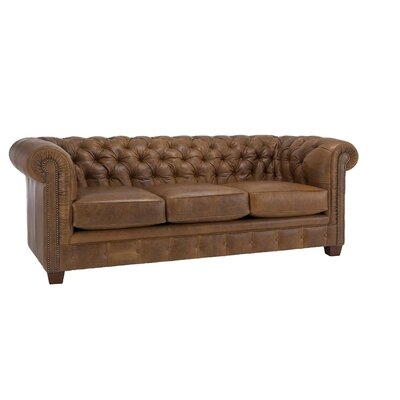 Melany Tufted Leather Chesterfield Sofa - Image 0