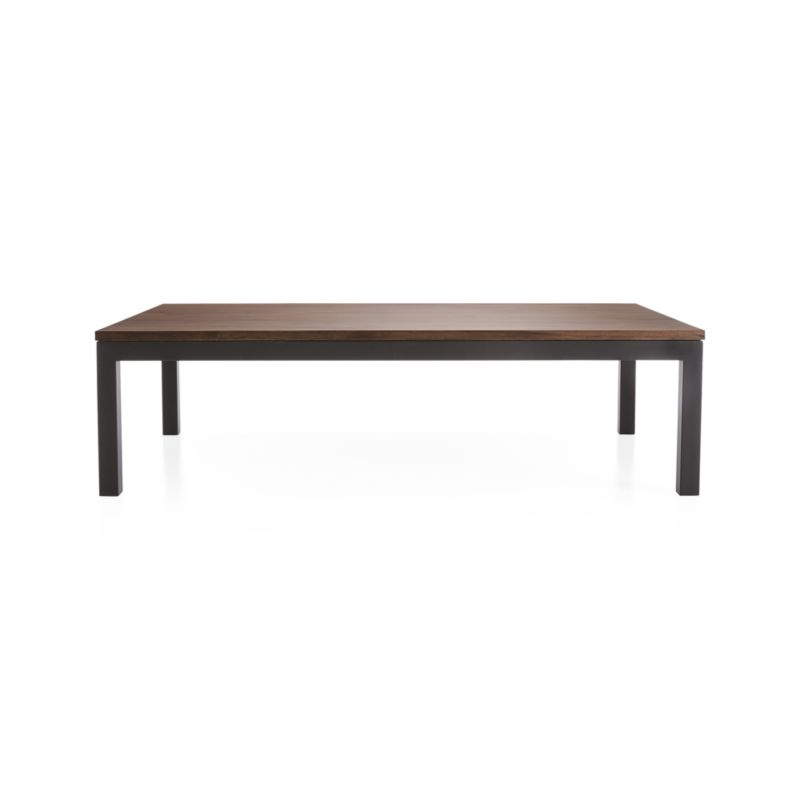 Parsons Walnut Top/ Dark Steel Base 60x36 Large Rectangular Coffee Table - Image 3
