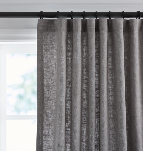 Linen/Cotton Drapery Panel - Gray - Image 3