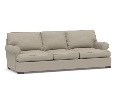 Townsend Roll Arm Upholstered Grand Sofa 101.5", Polyester Wrapped Cushions, Performance Brushed Basketweave Sand - Image 0