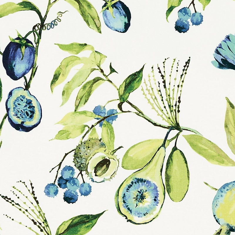 Alana Blue Fabric By The Yard   - Ballard Designs - Image 0